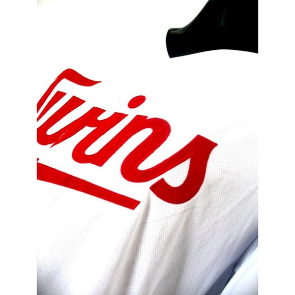 MINNESOTA TWINS White BASEBALL JERSEY STITCHED MENS XL COTAPAXI, ND Green emblem - Picture 5 of 9
